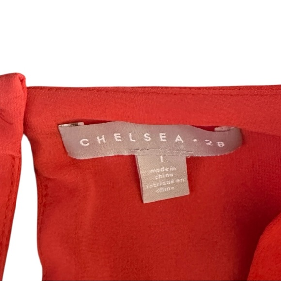 Chelsea28 Orange Fire Sleeveless Wrap Romper L Nordstrom Pockets NWT - Picture 9 of 11